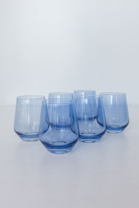 Estelle Colored Wine Stemless Set Things I Want, Treasure Hunting, Stemless Wine Glasses, Room Accessories, Kitchen Supplies, Kitchen Items, New Kitchen, Cobalt Blue, Wine Glasses