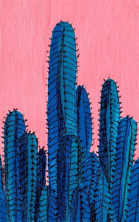 "Blue Cactus" Posters by juliealex | Redbubble Mexico Art Print, Cactus Prints, Paper Cactus, Cactus Art Print, Cactus Poster, Blue Cactus, Cactus Painting, Grasshoppers, Desert Art