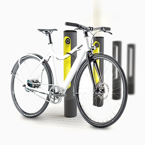 SMARTPOLE E-Bike Charging Station - Entwurfreich Dock Station, Light Pole, Bike Parking, Urban Spaces, E Bike, Docking Station, Charging Station, The Urban, Bicycle