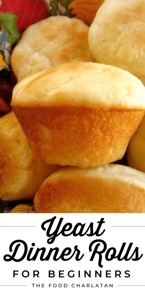 Easy Yeast Dinner Rolls for Beginners from The Food Charlatan Hot Roll Recipe, Quick Yeast Rolls, Yeast Dinner Rolls, Easy Dinner Rolls, Easy Yeast Rolls, Rolls Recipe Easy, Dinner Rolls Easy, Homemade Yeast Rolls, Yeast Rolls Recipe