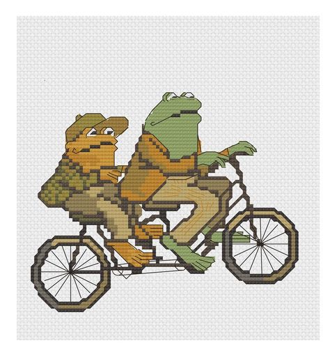 Frog And Toad Embroidery, Toad Cross Stitch, Train Cross Stitch Pattern, Cross Stitch Books, Stitch Book, Beaded Cross Stitch, Cross Stitch Borders, Pixel Pattern, Cross Stitches