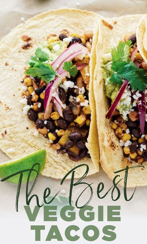 Uploaded from Pinterest Best Tacos Ever, Veggie Tacos Recipes, Vegetable Tacos, Veggie Tacos, Best Tacos, Vegetarian Tacos, Vegetarian Dinners, Pickled Onions, Vegetarian Recipes Dinner