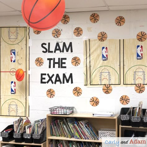 Staar Pep Rally Ideas, Testing Pep Rally Ideas, Test Prep Bulletin Board, Science Classroom Door, March Madness Theme, Testing Bulletin Boards, State Testing Motivation, Staar Test Motivation, Test Prep Motivation