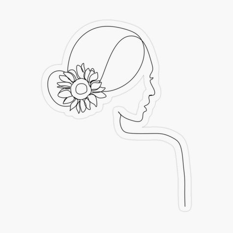 Line Art Woman With Flowers, Drawing Minimal, Line Art Woman, Women Logo, Minimal Line Art, Woman Line Art, Woman With Flowers, Line Art Drawing, Face Lines