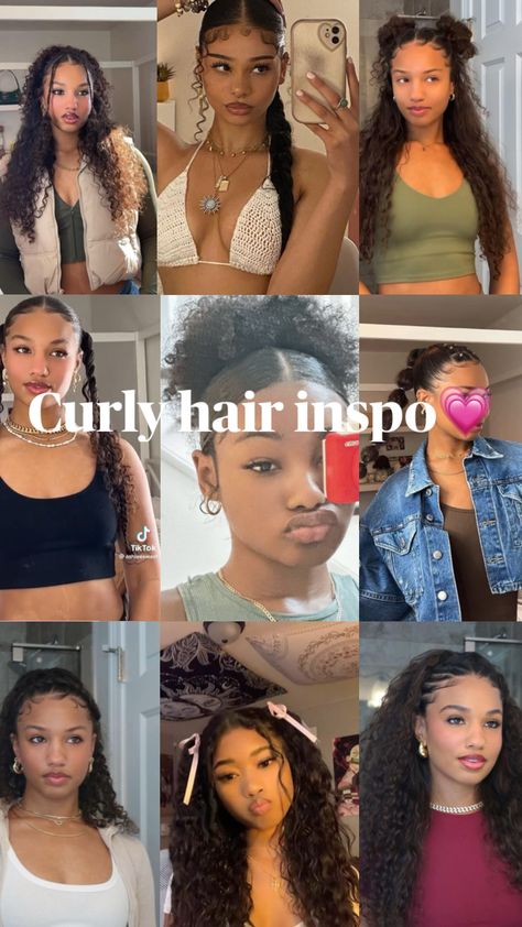 #curlyhair #part1 Hairstyles To Go To The Beach, Summer Curly Hairstyles, Curly Hair Inspo, Natural Curly Hair Cuts, Hairstyle Examples, Biracial Hair, Mixed Curly Hair, Quick Natural Hair Styles, Cute Curly Hairstyles