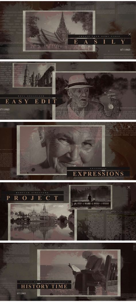 History Time Documentary Slideshow on Behance Timeline Video, Flying Card, Historical Timeline, Photo Slideshow, Paint Effects, School Study Tips, Ink Painting, Study Tips, Filmmaking