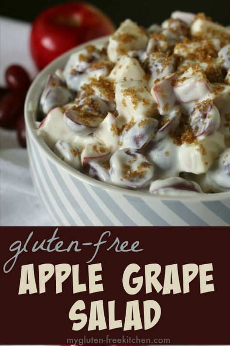 Apple Grape Salad Recipe, Apple Grape Salad, Gluten Free Apple Recipes, Salad Gluten Free, Grape Salad Recipe, Apple Salad Recipes, Dessert Oreo, Gluten Free Kitchen, Gluten Free Salads