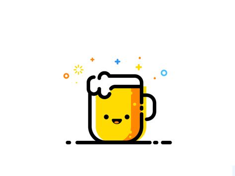 Dribbble - Beer by MBE Beer Drawing, Beer Icon, Flat Design Illustration, Doodle Icon, Detail Design, Beer Design, Meet People, Line Illustration, Flat Illustration