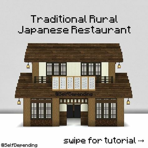 Minecraft Designs & Tutorials on Instagram: “Traditional Rural Japanese Restaurant Tutorial 🥢 Made by @selfdepending Follow @minecraftmodelling for more! - Save, Comment, Share &…” Japanese Restaurant Minecraft, Japanese Interior Design Minecraft, Japanese Style Building Minecraft, Japanese Home Minecraft, Japanses Houses Minecraft, Minecraft Restaurant, Traditional Japanese Restaurant, Aesthetic Minecraft Builds, Minecraft Japanese House