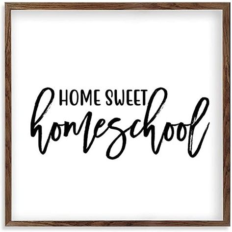 Amazon.com: Wood Sign with Quotes Home Sweet Homeschool Wood Frame Farmhouse Family Wall Art Decor Vintage Hanging Sign for Living Bathroom 7 in : Home & Kitchen Home Sweet Homeschool, Living Bathroom, Quotes Home, Wood Signs Sayings, Homeschool Crafts, Family Wall Art, Homeschool Math, Homeschool Organization, Pallet Signs