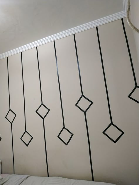 Painting Tape Designs, Painters Tape Design Wall, Painters Tape Wall, Bachelor Ideas, Paper Tape Design, Painters Tape Design, Room Paint Designs, Tape Wall Art, Geometric Wall Paint