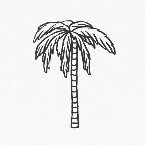 Palm Tree Linocut, Palm Tree Doodle, Palm Tree Line Art, Palm Tree Outline, Line Art Collage, Arabic Prints, Palm Tree Sketch, Palm Illustration, Cute Line Art