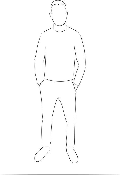 A man stands, hands in pockets, vector. Hand drawn sketch. Drawing Of A Man Standing, Man Standing Drawing, Ashwin Kumar, Hands In Pockets, Cap Drawing, Man Sketch, Simple Craft, Man Standing, Vector Hand