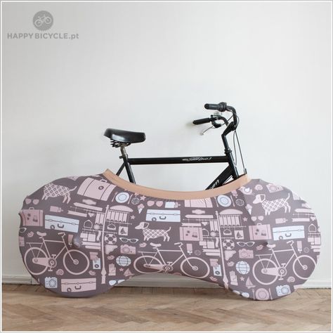 Velo Sock via HAPPY BICYCLE STORE. Click on the image to see more! Bicycle Store, Bike Cover, Bicycle Storage, Indoor Bike, Bike Basket, Bicycle Maintenance, Cool Bike Accessories, I Want To Ride My Bicycle, Bike Storage