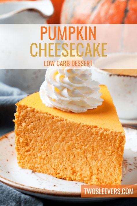 Healthy Pumpkin Cheesecake, Keto Pumpkin Cheesecake, Low Carb Pumpkin Cheesecake, Low Carb Pumpkin Recipes, Healthier Me, Low Sugar Diet Recipes, Keto Pumpkin Pie, No Bake Pumpkin Cheesecake, Low Carb Low Fat Recipes