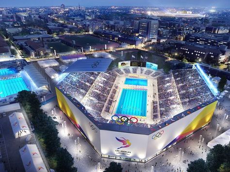 Mapped: the sites of LA's Olympic bid Sport Facility, Olympic Fencing, Five Year Plan, Olympic Logo, Sanford Florida, Stadium Architecture, Venue Design, Swimming Outfits, City Of Los Angeles