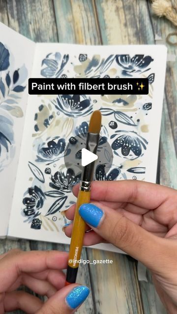 Indigo Gazette on Instagram: "How I paint using a filbert brush!   Ngl I love my round brushes but I also absolutely love experimenting with different types of brushes.   Fiberts definitely took me a few failed tries but once I master it, I had a blast creating this piece 🥹  #filbertbrush #filbertbrushtutorial #princetonbrushes #watercolorflorals #abstractflorals #watercolortutorial #arttutorial" Filbert Brush Painting, Types Of Brushes, Filbert Brush, Paint Tutorials, Brush Painting, Brush Type, Round Brush, Watercolour Tutorials, Having A Blast