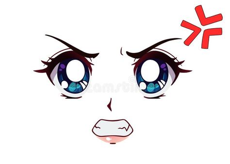 Anime Angry Face, Big Anime Eyes, Angry Anime Face, Angry Anime, How To Draw Anime Eyes, Girl Face Drawing, Anime Body, Manga Eyes, Anime Face