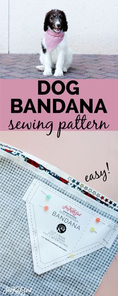 Free Dog Bandana Pattern, Easy Dog Bandana, Dog Bandana Diy, Bandana Diy, Dog Clothes Patterns Sewing, Dog Bandana Pattern, Dog Sewing Patterns, Dog Sewing, Diy Dog Collar