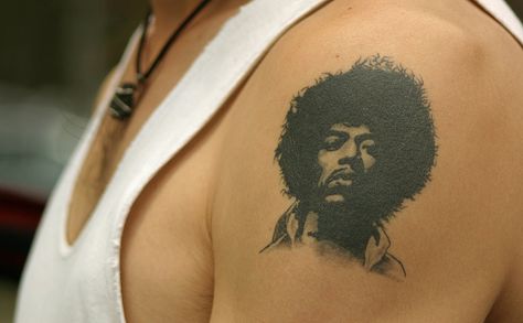 Jimi <3 Hendrix Tattoo, Jimi Hendrix Tattoo, Rock N Roll Tattoo, Pink Floyd Lyrics, Tattoo Cool, Good Trip, Jimi Hendrix Experience, Getting A Tattoo, Badass Tattoos