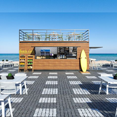 Restaurant Design Rustic, Shipping Container Restaurant, Steel Bed Design, Buy Shipping Container, Container Restaurant, Modern Restaurant Design, Container Cafe, Cart Design, Small Coffee Shop