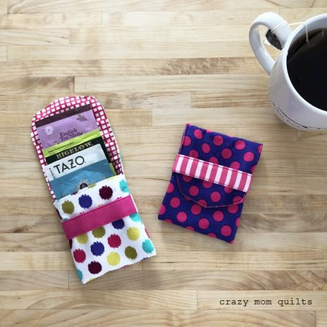 crazy mom quilts: tea pouches Tea Bag Holder Diy, Bag Holder Diy, Making A Quilt, Be More Present, Tea Holder, Swap Gifts, Silk Quilt, Crazy Mom, Tea Diy