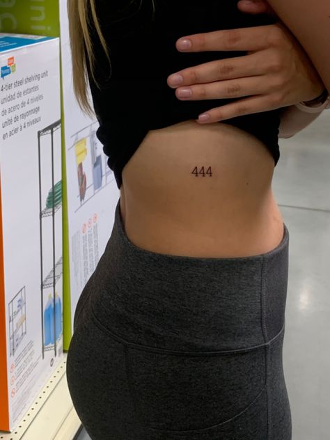 444 Tattoo On Stomach, 444 Side Tattoo, Angel Number Rib Tattoo, 444 Ankle Tattoo, Angel Numbers Tattoo 444, 444 Tattoo Under Breast, Angel Number Tattoo Ankle, 444 Angel Number Tattoo Ideas, 444 Arm Tattoo