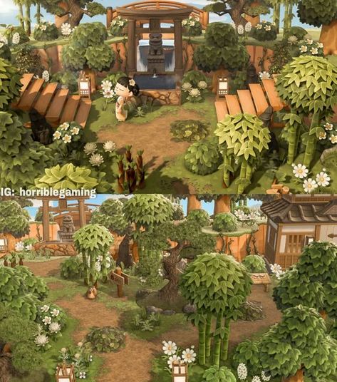 ❤Nora From Horrible Gaming🎮❤ on Instagram: "A natural Japanese entry🌱. Im still trying to finish/perfect this build, but a speed build will be posted on my channel when its done! A huge thank you to @crossing.callisto for inspiring the incline transition and allowing me to recreate my own version! Next, after i saw @theavagarden do a natural japanese entry, I was like ok . now i gotta try this theme. Its a theme ive been wanting to do for a while and weve talked about it on my streams but its Crossing Callisto, Animal Crossing Entrance Ideas Japan, Japanese Theme Acnh, Zen Animal Crossing, Acnh Zen Path Design, Zen Garden Animal Crossing, Animal Crossing Zen Garden, Acnh Entrance Inspiration, Acnh Zen Garden