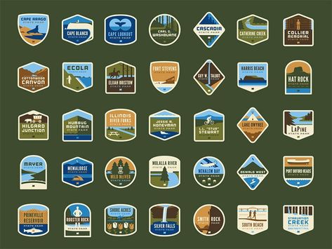 The Project Formerly Known As Oregon Scout Badges by Kevin M. Fitzgerald on Dribbble Illinois River, Scout Badges, Badge Design, The Project, State Parks, Illinois, Creative Professional, Oregon, Graphic Design