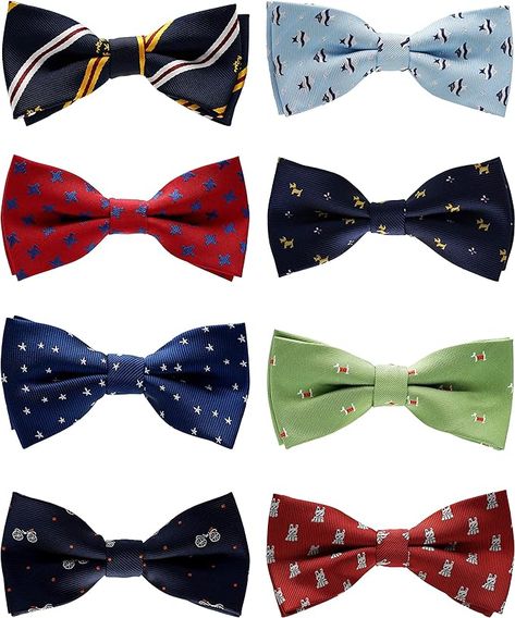 Best size bowtie for a boy or toddler, also can be used for a pet bow tie

EASY & SAFE TO WEAR pre-tied bows, each attached by an elastic neck strap, and U-hook for closure

Kids Bowties 8-pack assorted patterns & colors to match kids different dress, pre tied bow ties for school activities, parties and wedding

If you are looking for some red bowtie, black, blue or navy bowties for kids, we are here to offer the best bulk deal with affordable cost. Red Bowtie, Blue Couch, Pet Bow Ties, Red Bow Tie, Boys Ties, Boys Bow Ties, Pre Tied Bow Tie, Pet Bows, Men Loafers