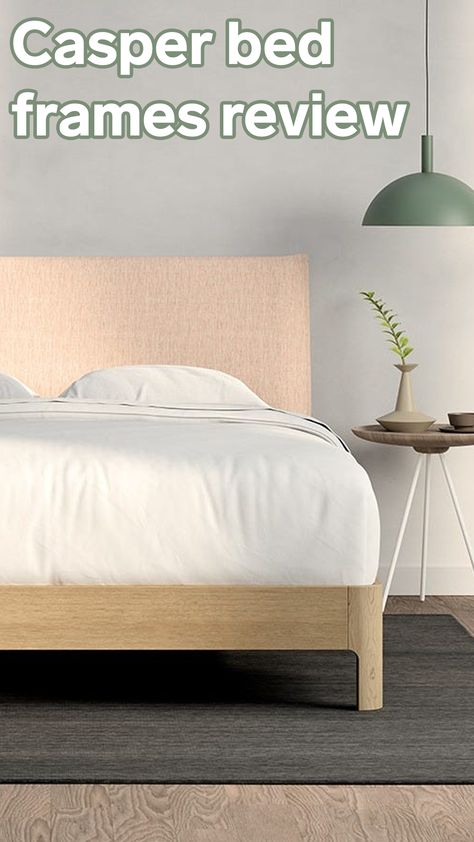 Casper Bed Frame, Soft Pink Pillows, Casper Bed, Pillow Headboard, Headboard Styles, Cushion Headboard, New Bed, Wooden Headboard, Sleep Accessories