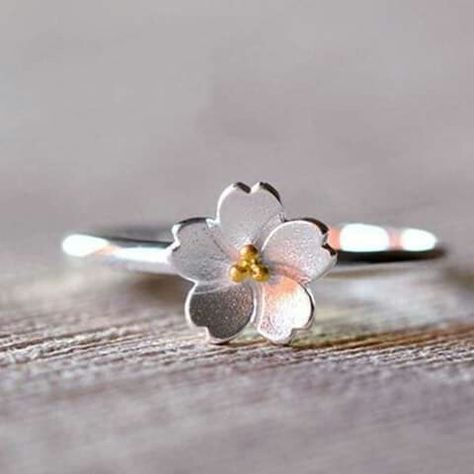 Dainty Women, Cherry Blossom Ring, Girlfriend Ring, Silver Flower Ring, Romantic Rings, Casual Chique, Ringe Gold, Adjustable Jewelry, Jewelry Style