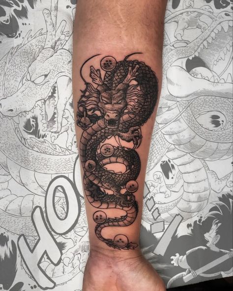 Tattoo tatuagem shenlong dragonball blackwork Shenlong Tattoo, Anime Tattoo, Anime Tattoos, Blackwork, Dragon Ball, Tattoos, Anime, Pins