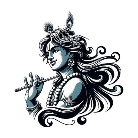 Pencil Art Drawings Krishna, Lord Krishna Wall Painting, Krishna Logo Design, Lord Krishna Drawing Pencil, Krishna Graphics, Krishna Symbol, Krishna Logo, Krishna Vector, Krishna Illustration