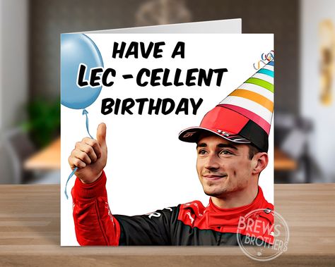 Birthday Cards Car, Formula 1 Birthday Cards, Diy F1 Gifts, F1 Birthday Cards, Formula One Birthday, Charles Leclerc Birthday, Formula 1 Birthday, F1 Birthday, F1 Gifts