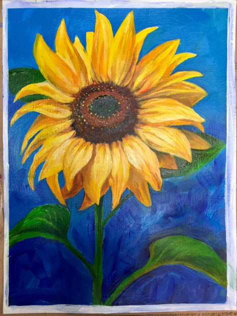 Sunflower Oil Pastel, Sunflower Paintings, Painting Sunflowers, Measuring Stick, Sunflower Drawing, Vase Flowers, Practice Drawing, Decorative Paintings, Flower Painting Canvas