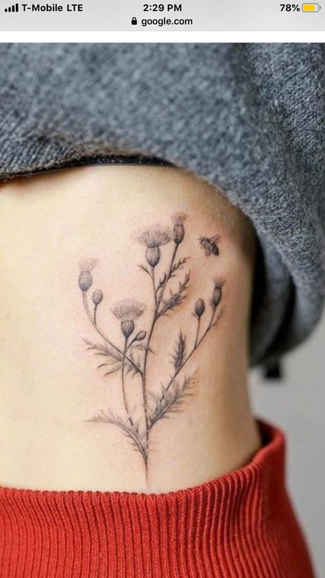 Thistle And Butterfly Tattoo, Thistle And Lavender Tattoo, Celtic Thistle Tattoo, Scottish Thistle Tattoo Delicate, Scottish Tattoos For Women, Thistle Tattoos, Holly Tattoo, Papa Tattoo, Scotland Tattoo