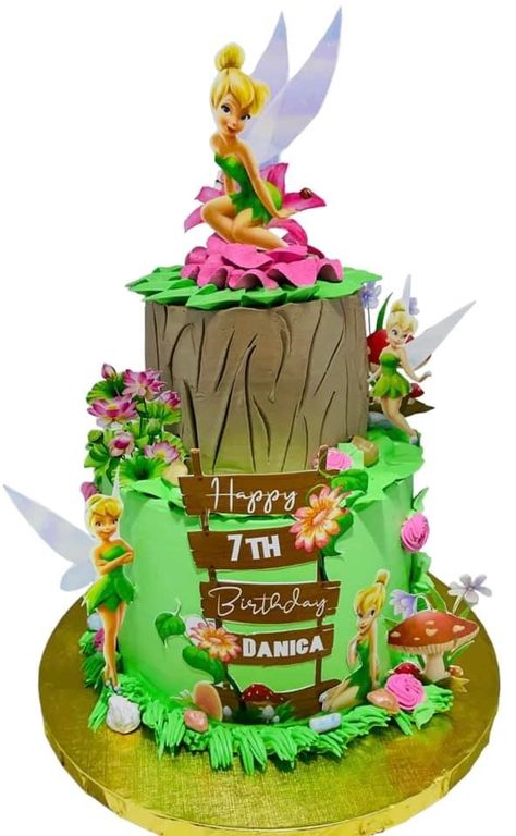 Tinker Bell Birthday Cake, Tinker Bell Cake Ideas, Bolo Da Tinker Bell, Tinkerbell Cake Ideas, Tinker Bell Party Ideas, Choco Moist Cake, Tinker Bell Cake, Tinkerbell Cake Topper, Tinkerbell Birthday Cakes