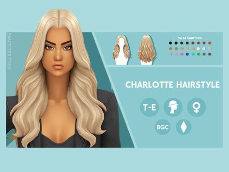 Sims 4 Cc Hair Simcelebrity00, Sims 4 Matching Outfits, Charlotte Hairstyle, Sims 4 Cc Modern Clothes, Sims 4 Earrings Cc Patreon, Hairstyles Female, Ts4 Hair, Ts4 Mods, Cc Hair