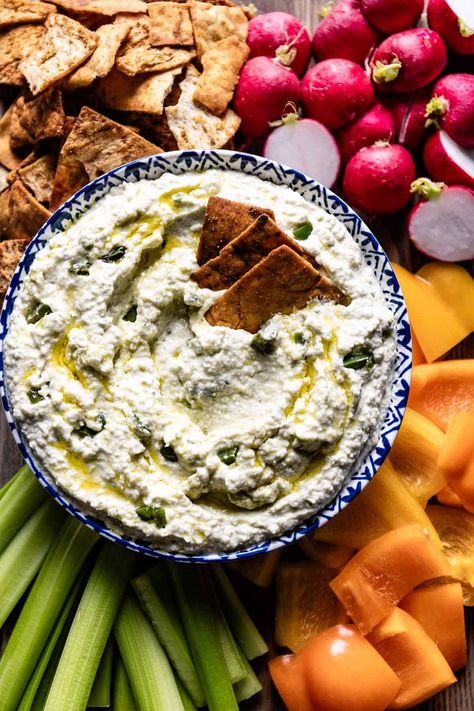 Crazy Feta Mediterranean Hummus Recipe, Cava Copycat, Crazy Feta, Dip With Pita Chips, Spicy Feta Dip, Spicy Feta, Breakfast Bowl Egg, Babaganoush Recipe, Feta Recipe