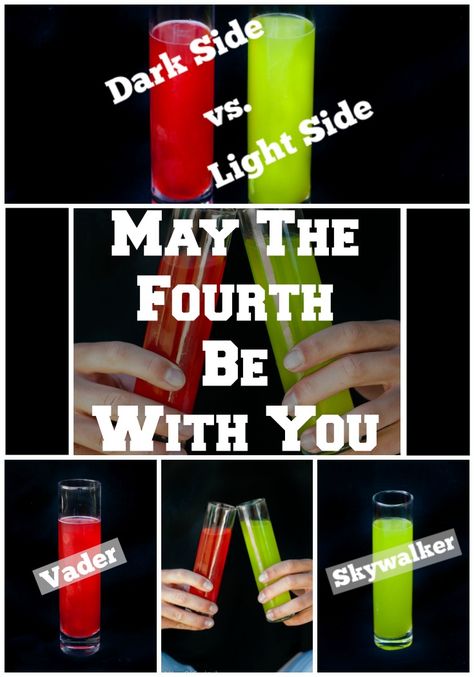 Star Wars Cocktails that are perfect for May The Fourth Be With You celebrations.  Choose the Vader or the Skywalker Star Wars Shots Alcohol, Star Wars Jello Shots, Star Wars Themed Cocktails, Star Wars Shots, Star Wars Alcoholic Drinks, Star Wars Drinks Cocktails, Star Wars Party Ideas For Adults, May The Fourth Be With You Party, Star Wars Cocktails