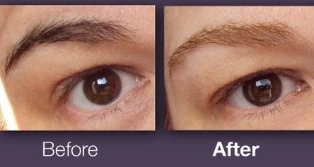 Before and after eyebrow lightening with makeup Lighter Eyebrows, Lighten Eyebrows, Darken Eyebrows, Eyebrows At Home, Eyebrow Before And After, Dye Eyebrows, Darker Hair, Light Eyebrows, Henna Hair Color