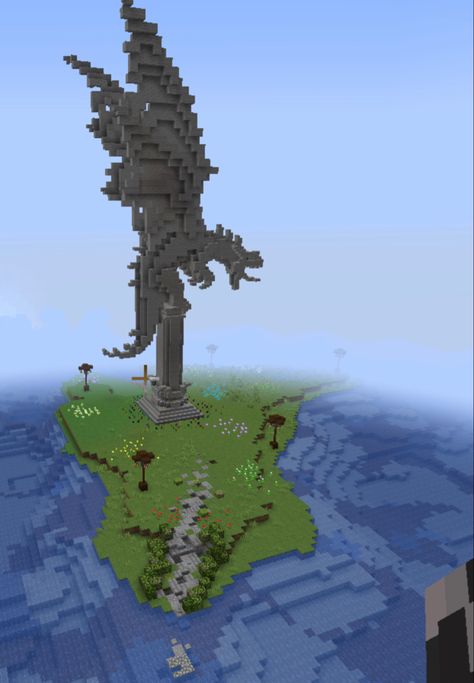 Minecraft Dragon Statue How To Build, Dragon Builds Minecraft, Minecraft Dragon Fountain, Minecraft Giant Statue, Minecraft Dragon Skeleton, Minecraft Knight Statue, Dragon Statue Minecraft, Minecraft Dragon Statue, Minecraft Dragon Build