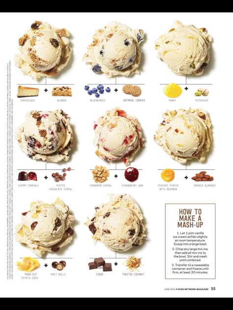 Ice Cream Sundae Recipe Ideas, Spring Ice Cream Flavors, Korean Ice Cream, Blueberry Oatmeal Cookies, Gelato Flavors, Artisan Ice Cream, Ice Cream Photography, Ice Cream Menu, Chocolate Cereal