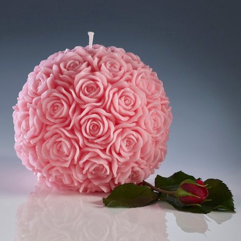 Gift - Wedding centerpieces - Carved candles - Wedding candles - Home decor Pink Wedding Centerpieces, Carved Candles, Wedding Centrepiece, Rose Ball, Candle Wedding Gift, Purple Candles, Candle Wedding Centerpieces, Decorative Candles, Ball Candles