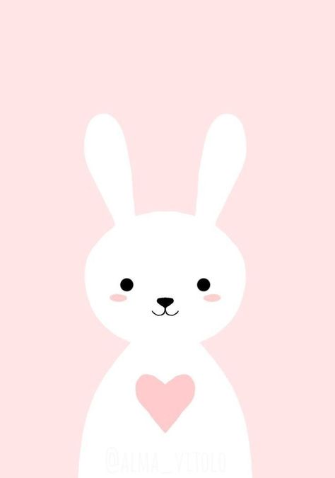 Cute Wallpapers Aesthetic Pastel Pink, Cute Wallpapers Aesthetic Pastel, Bunny Paintings, Wallpaper Bunny, Pastel Wall Art, Easter Wallpaper, Kawaii Room Decor, Baby Posters, Baby Room Art