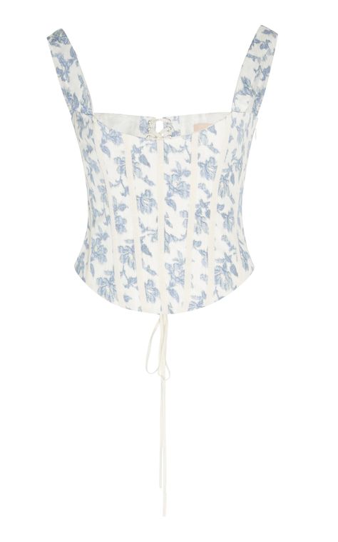 Printed Corset, Chica Punk, Lace Bustier Top, Brock Collection, Linen Crops, Lace Bustier, Bustier Top, Looks Vintage, Corset Top