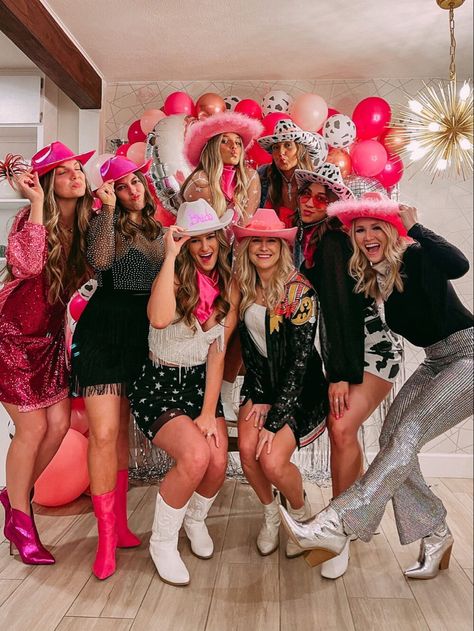 Nashville Bachelorette Trip Outfits, Disco Rodeo Bachelorette Outfit, Space Cowgirl Costume Bachelorette Party, Disco Cowboy Bachelorette Outfit, Cowgirl Disco Bachelorette Party Outfits, Space Cowgirl Bachelorette Party Outfit, Bachelorette Party Outfit Cowgirl, Cowgirl Themed Birthday Party Outfit, Brown Bachelorette Outfits