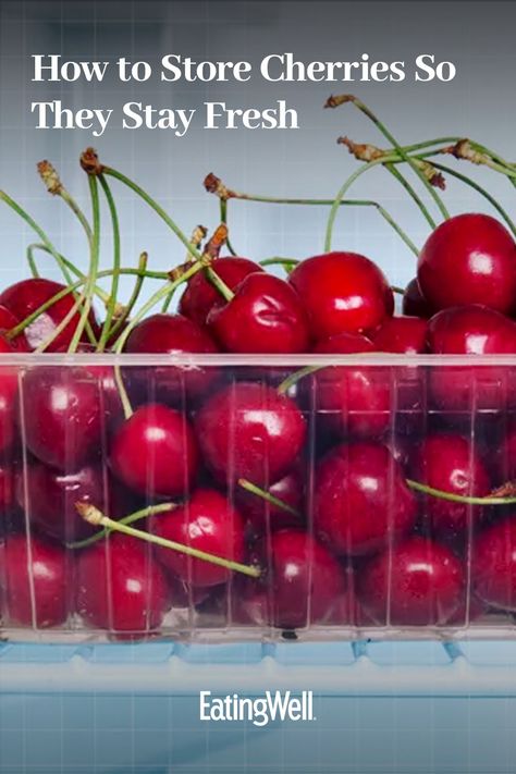 How To Freeze Fresh Cherries, Best Way To Store Fresh Fruit, How To Pit Cherries Easily, Freeze Cherries, How To Store Cherries, Cherry Juice Benefits, How To Pit Cherries, Veggie Storage, Health Benefits Of Cherries