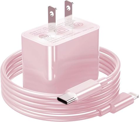 [Apple MFI Certified] iPhone Charger Apple Block USB C Fast Wall Plug with 6ft USB C to Lightning Cable for iPhone13/14/14 plus/12/pro/pro max/11/Air pods pro/iPad air 3/min4 (Pink, 1PACK) Air Pods Pro, Apple Charger, Ipad Air 3, Pink Apple, Usb Wall Charger, Iphone Pro, Buy Iphone, Latest Iphone, Buy Apple